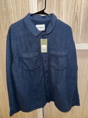 Goodfellow & Co Men's Dark Blue Button-Up Shirt Jacket